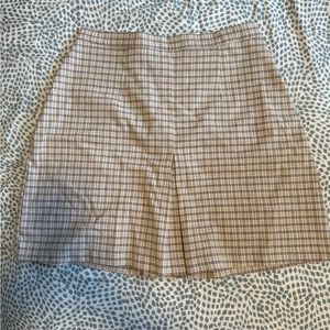 Plaid Skirt in Brown and White